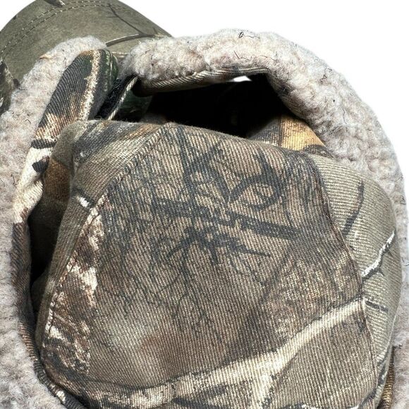 Berne Camo Ear Flap Hat Mens Realtree Fleece Lined Vintage Hunting Trapper Cap - Picture 15 of 15